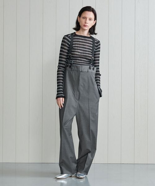 H＞トロピカルハイウエストサスペンダーパンツ