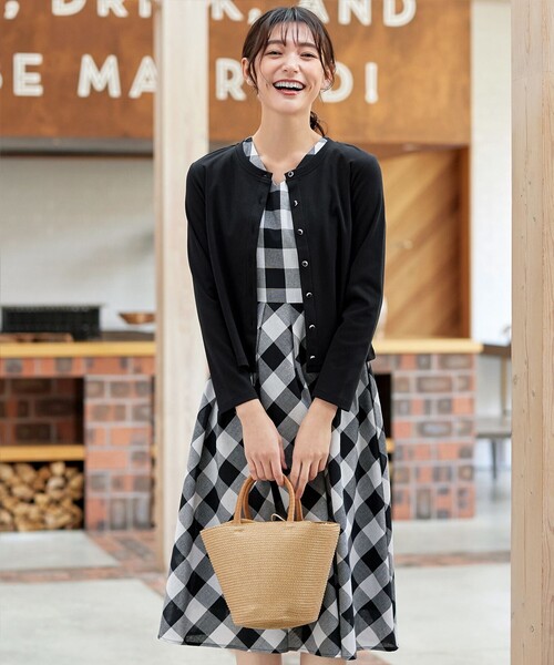 Tiaclasse ワンピース 大柄ギンガムチェックワンピース : ZOZOTOWN