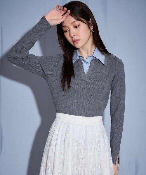 NOELA（ノエラ） ニット セーター ダブルカラードッキングニット