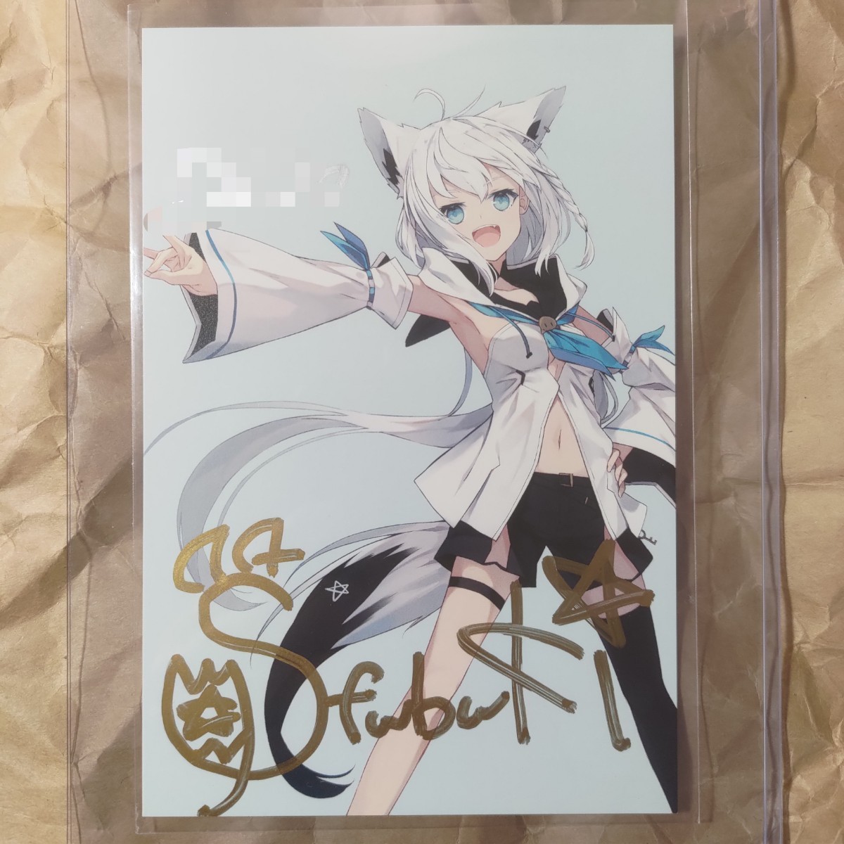 白上フブキ 80万人記念 直筆サイン入りポストカード ホロライブ