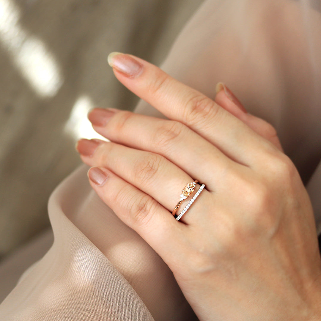 ビズー公式】インペリアル トパーズ ダイヤモンド K18(18金) リング