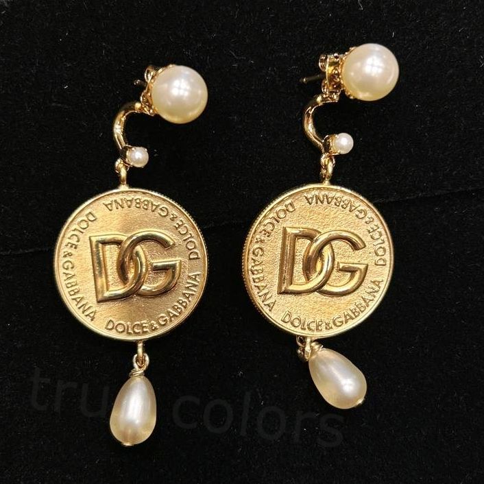 DOLCE&GABBANA ドルガバ DGロゴ コインモチーフ ドロップ ピアス