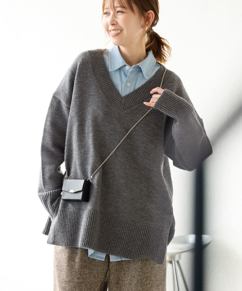 ROPÉ PICNIC(ロペピクニック) / 【WEB限定】ミドルゲージVネックニット