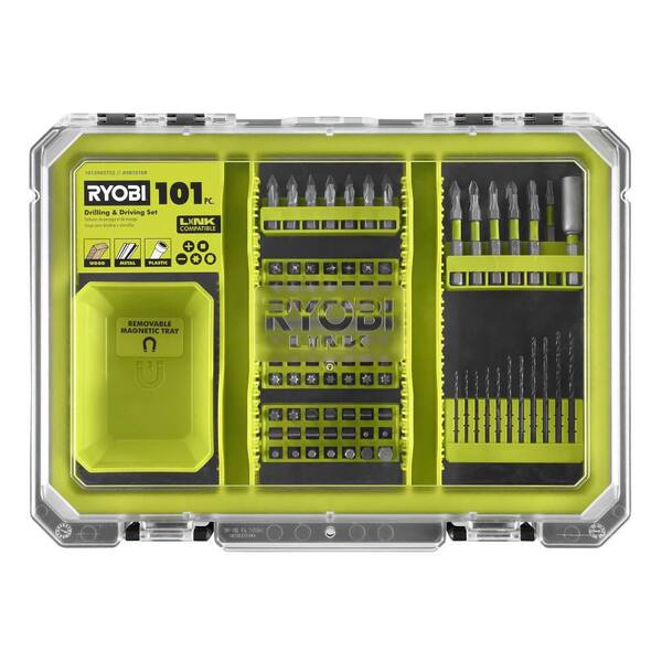 RYOBI Drill & Drive Set (101-Piece) with Mag Tray, Tool Inserts