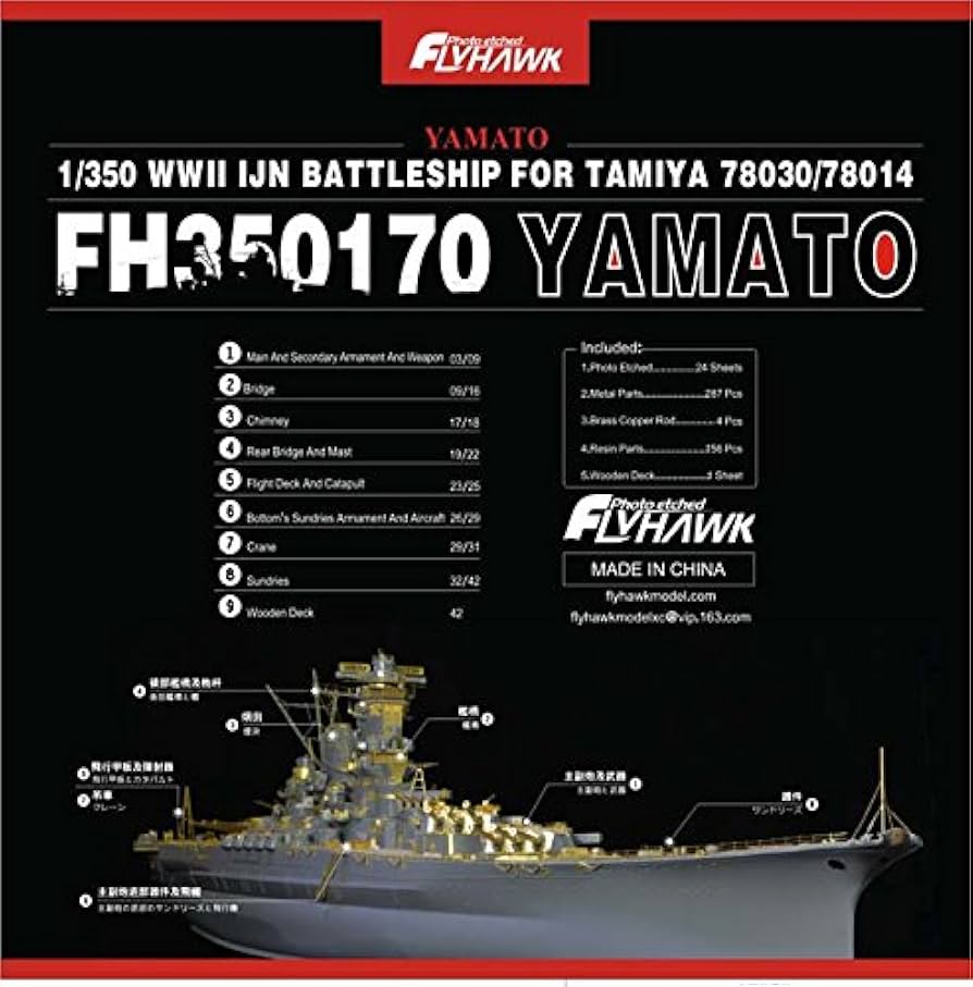 Amazon | フライホーク 1/350日本海軍戦艦大和用タミヤ78014分の78030