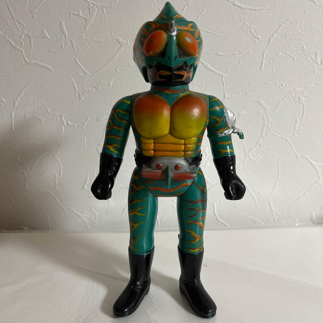 ⚠️激レア　仮面ライダーアマゾン　旧バンダイ　ソフビ　昭和レトロ　当時物　石森プロ 仮面ライダー アマゾン 日本製 ミドルサイズ 廃版 希少ソフビ 昭和