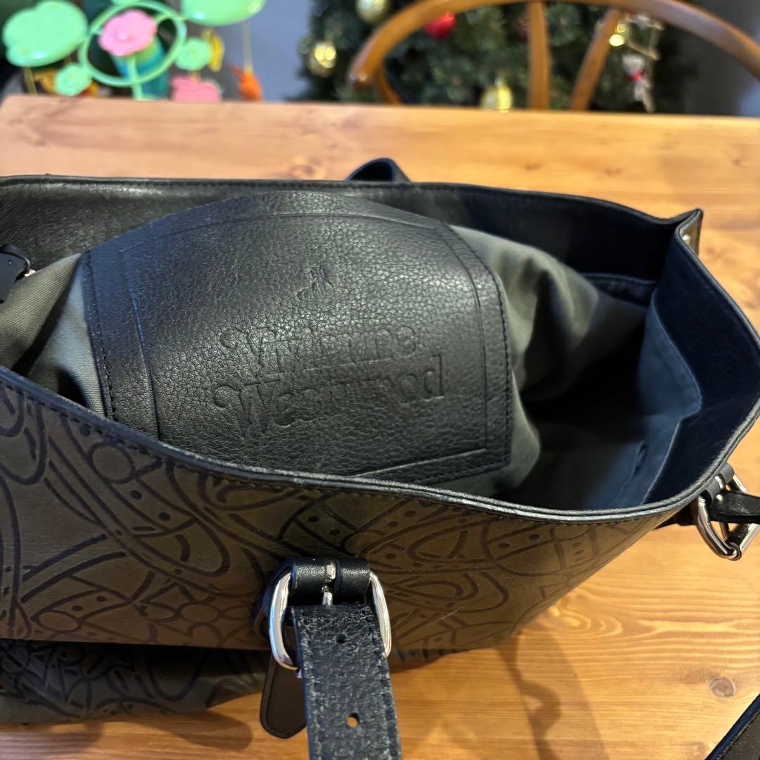 ヴィヴィアンウエストウッド トートバッグ オーブ A4 肩掛け ブラウン 本革